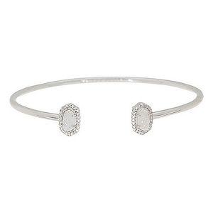 NEW Kendra Scott Calla Drusy Cuff Bracelet in Rhodium Iridescent